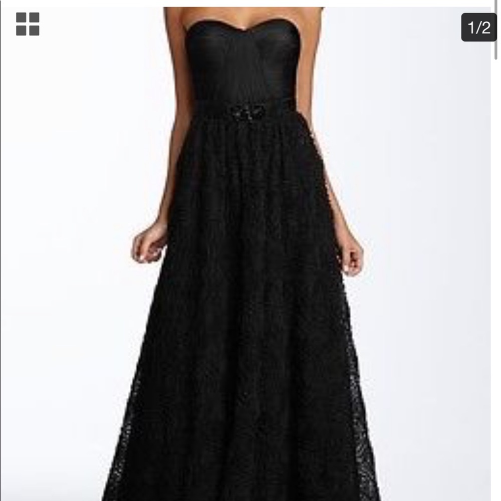 Adrianna Papell Pleat Bodice Rosette Ball gown  10